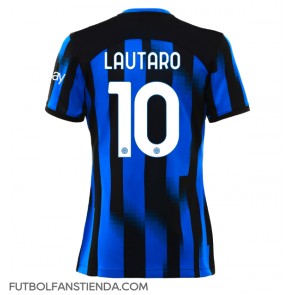 Inter Milan Lautaro Martinez #10 Primera Equipación Mujer 2023-24 Manga Corta